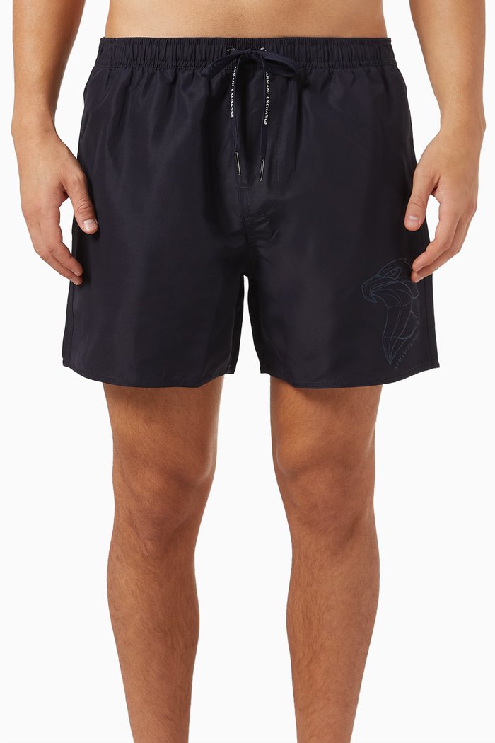 

Eagle Logo Swim Shorts in Shell, Blue