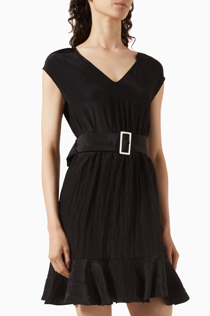 

Belted Mini Dress, Black