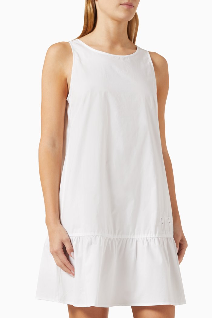 

Sleeveless Mini Dress in Cotton, White