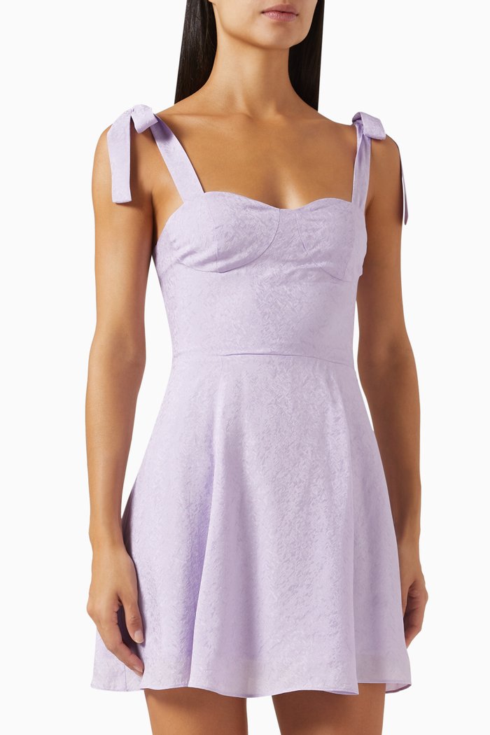

Sleeveless Dress in Jacquard, Purple