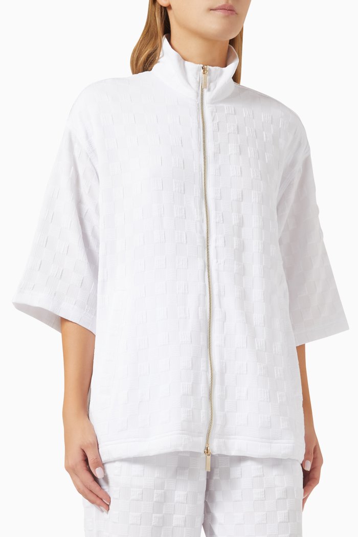 Blouson Zip-up Jacket, White