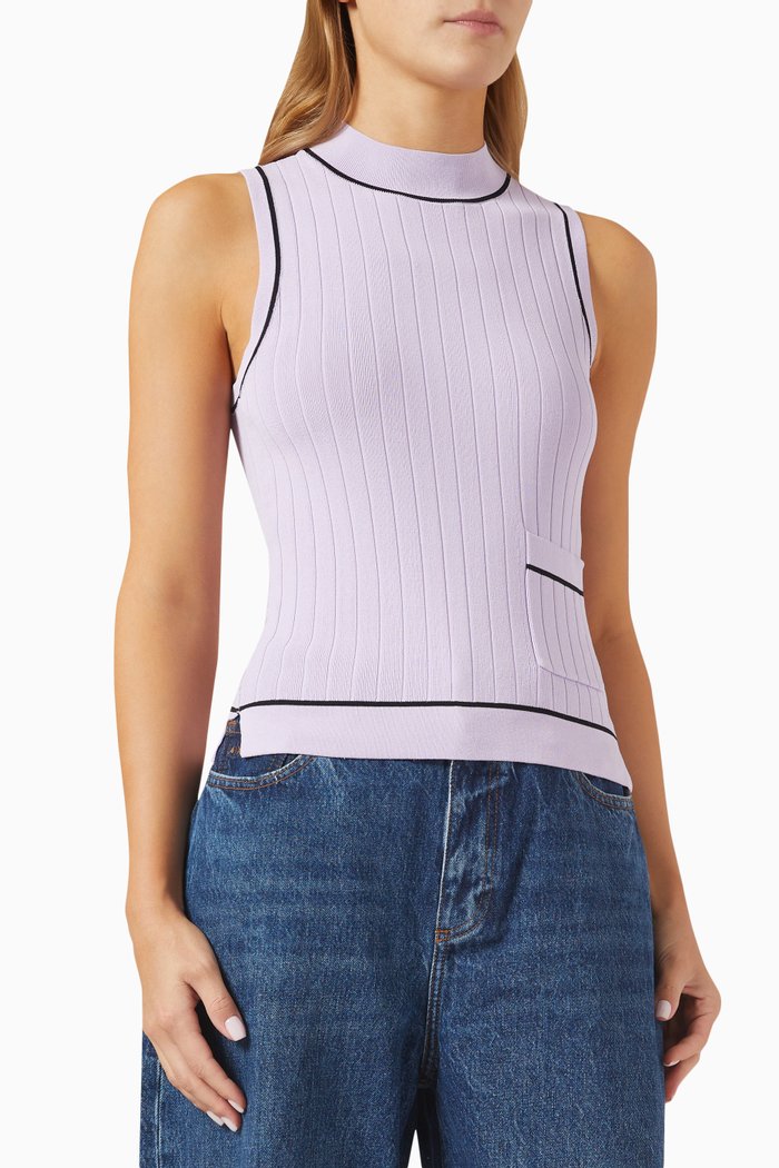

Sleeveless Top in Viscose-blend, Purple