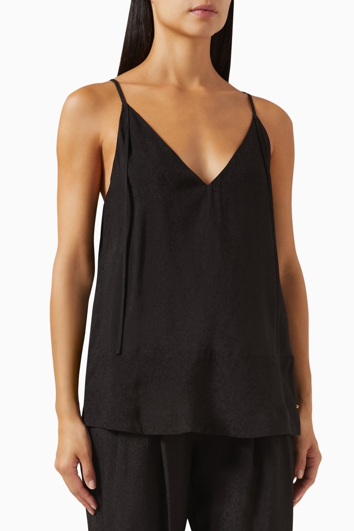 

Sleeveless Top in Viscose Crepe, Black