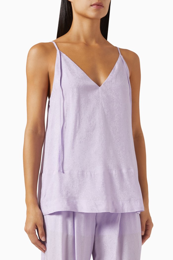

Sleeveless Top in Viscose Crepe, Purple