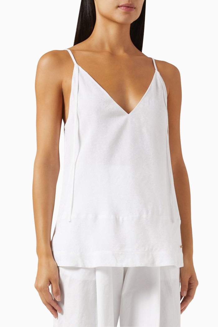 

Sleeveless Top in Viscose Crepe, White