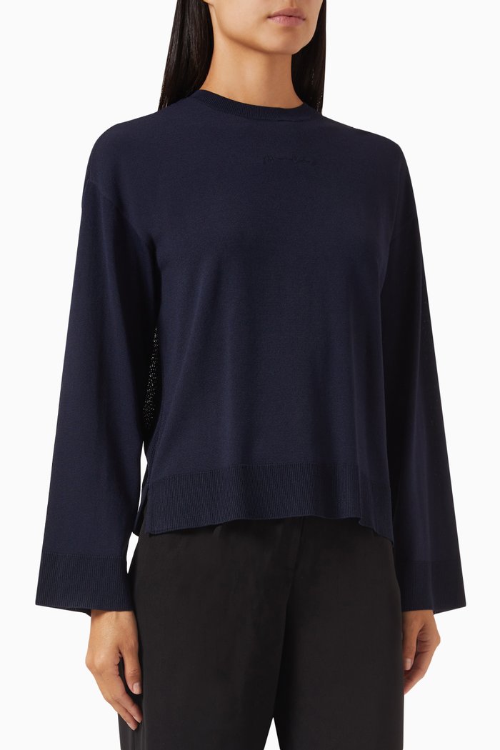 

Route 66 Crewneck Sweater in Viscose-knit, Purple