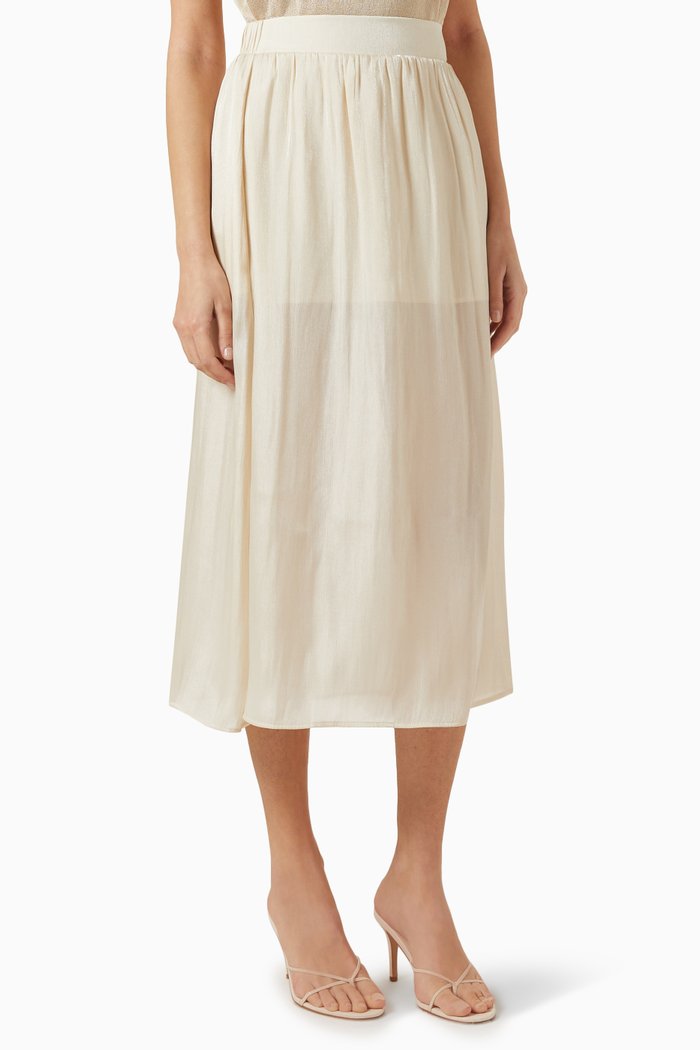 

Route 66 Midi Skirt in Crepe, Neutral