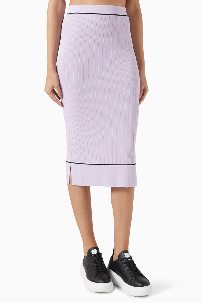 

AX Midi Skirt in Viscose-knit, Purple