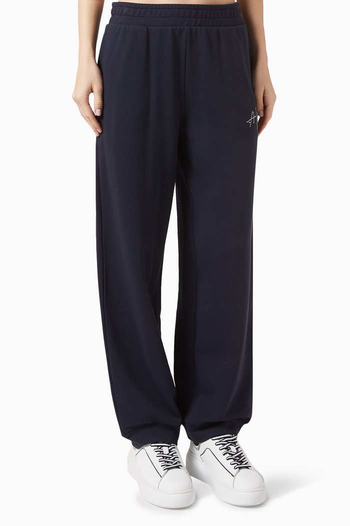

Route 66 Embellished AX Logo Sweatpants in Cotton, Purple