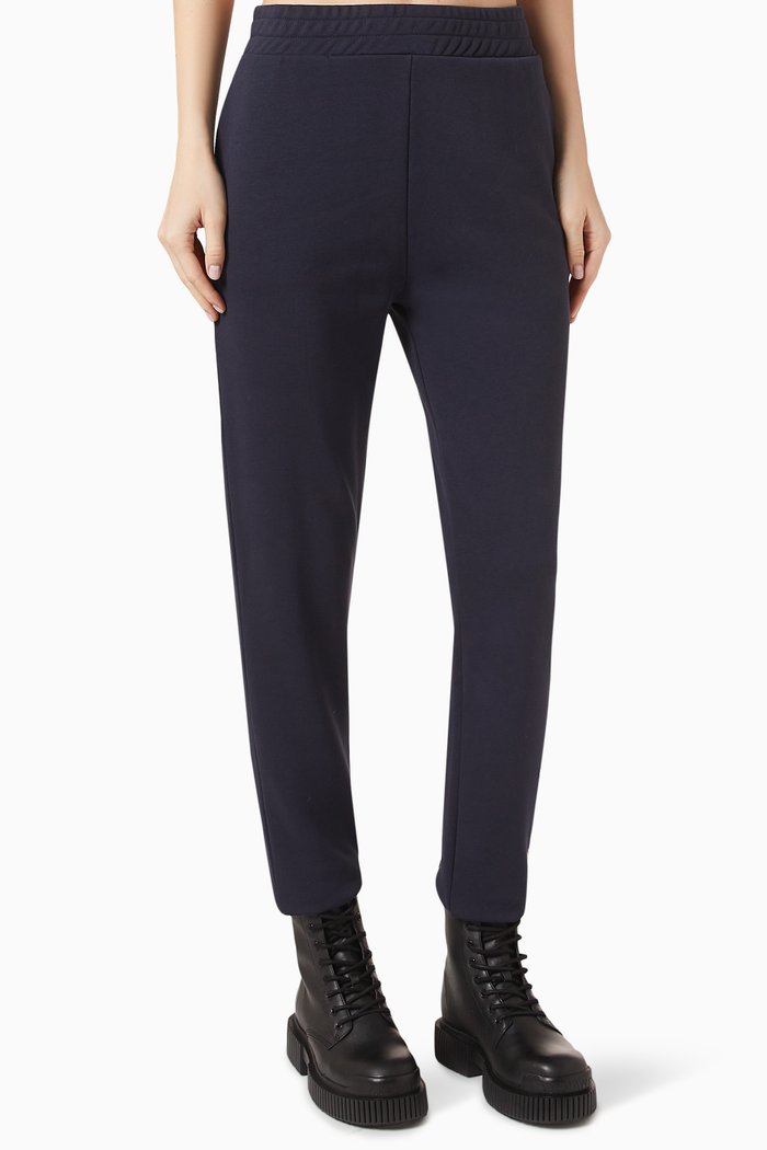 Route 66 Embellished Logo Sweatpants in Cotton, Purple