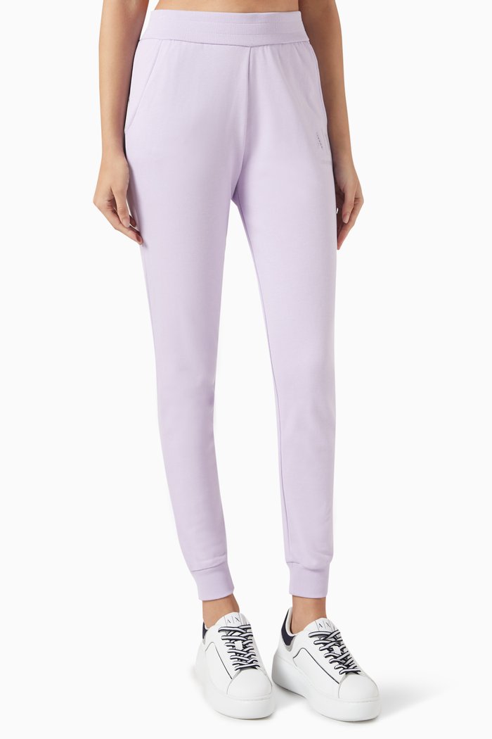

AX Logo Sweatpants in Cotton, Purple