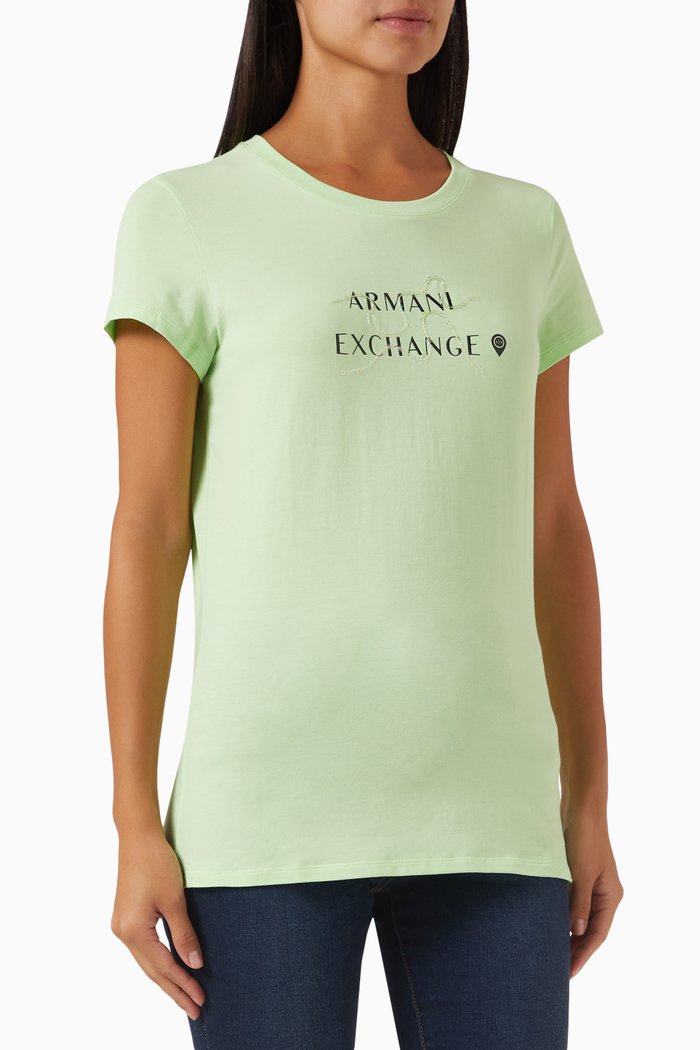 

AX Logo-print T-shirt in Jersey, Green