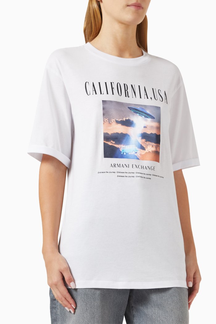 

Route 66 Graphic T-shirt in Organic Cotton, White