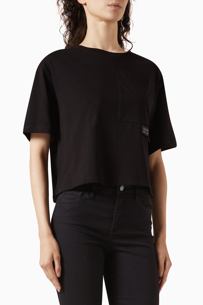 

Milano Edition Cropped T-shirt in Cotton, Black