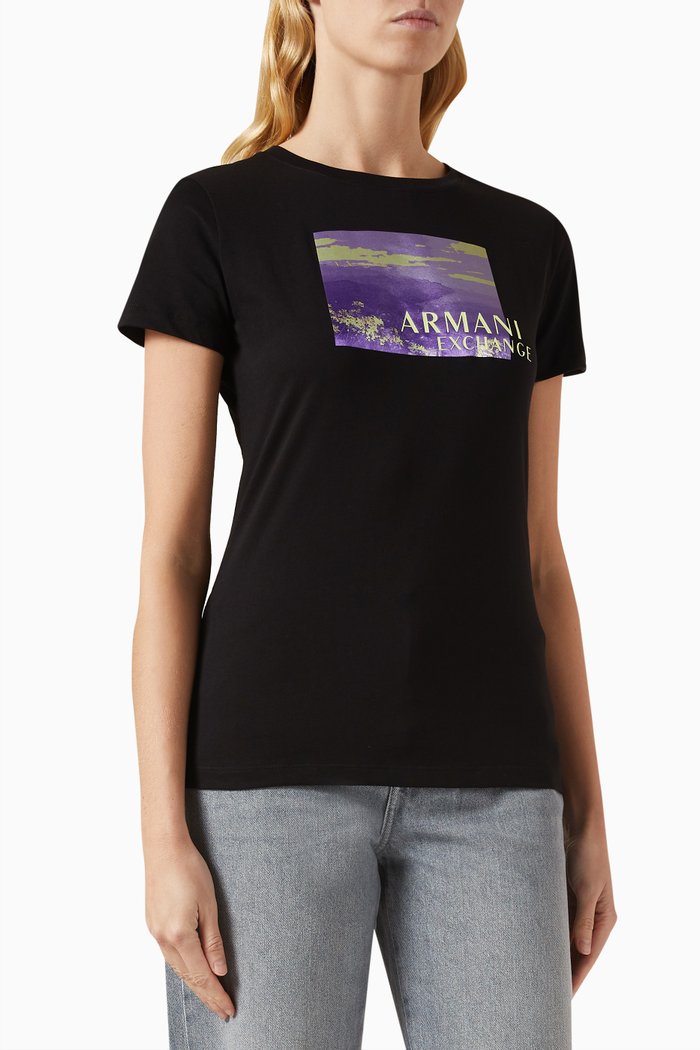 

AX Logo T-shirt in Cotton, Black