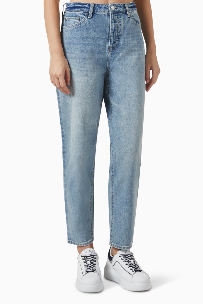 Carrot-fit Straight-leg Jeans in Denim, Blue