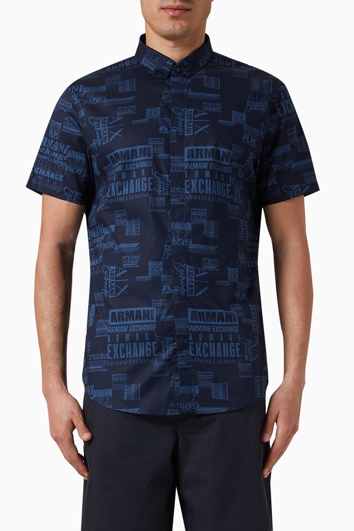 Slim-fit Shirt in Cotton, Blue