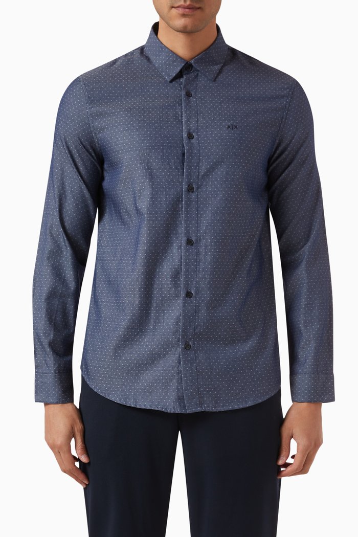 

Digital Desert Regular-fit Shirt in Cotton, Blue
