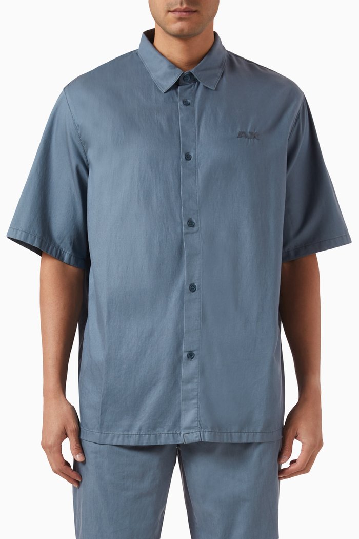 

Digital Desert Boxy Shirt in Cotton-blend, Blue