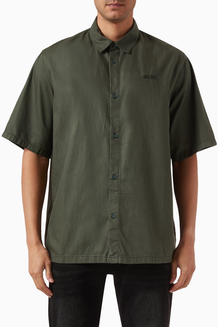 Digital Desert Boxy Shirt in Cotton-blend, Grey