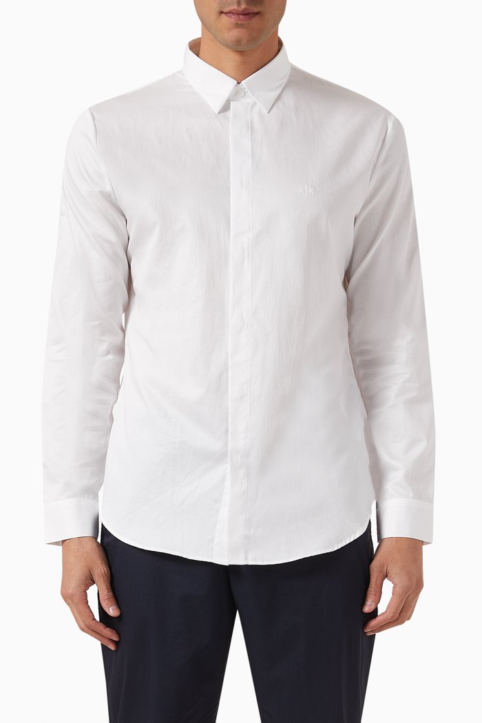 

Digital Desert Slim-fit Shirt in Cotton, White