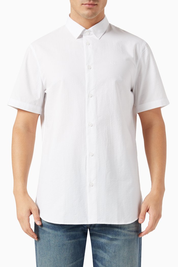 

Logo-embroidered Shirt in Cotton, White