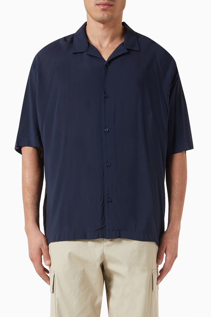 

Digital Desert Boxy-fit Shirt in Viscose, Blue