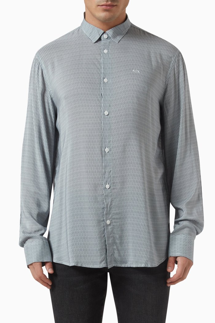 

All-over print Shirt in Cotton, Grey