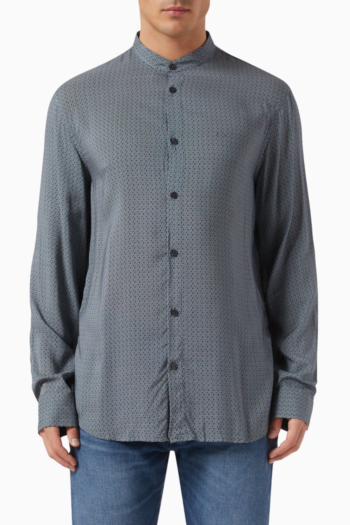 

All-over Print Shirt in ,Viscose, Grey