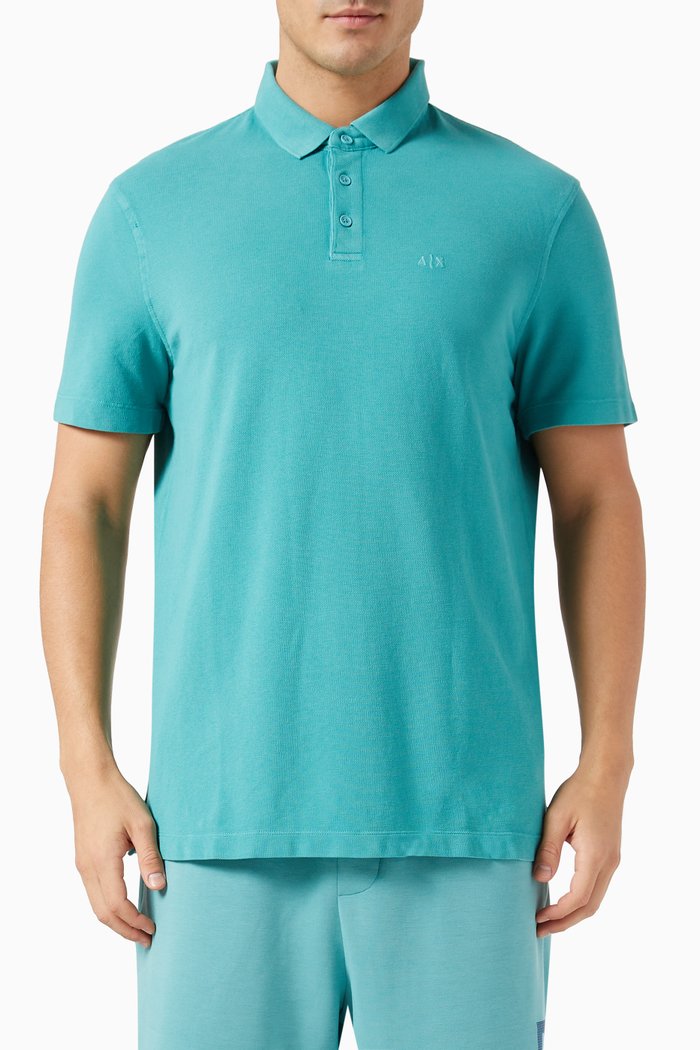

Logo Polo Shirt in Cotton, Blue