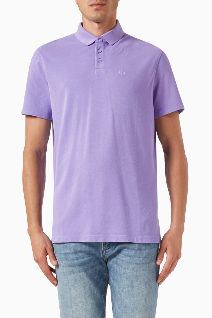 

Logo Polo Shirt in Cotton, Purple