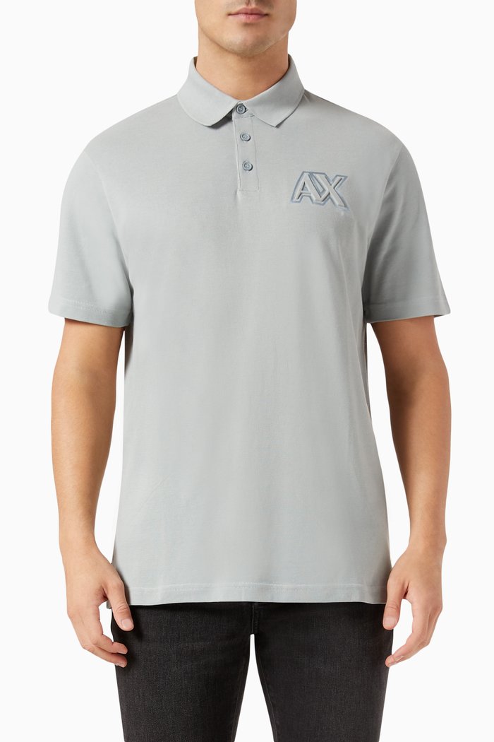 

Logo Polo Shirt in Cotton, Grey