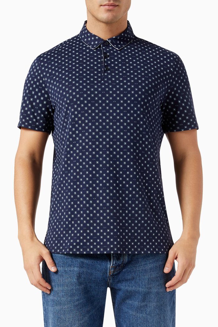 

Digital Desert Polo Shirt in Cotton, Blue