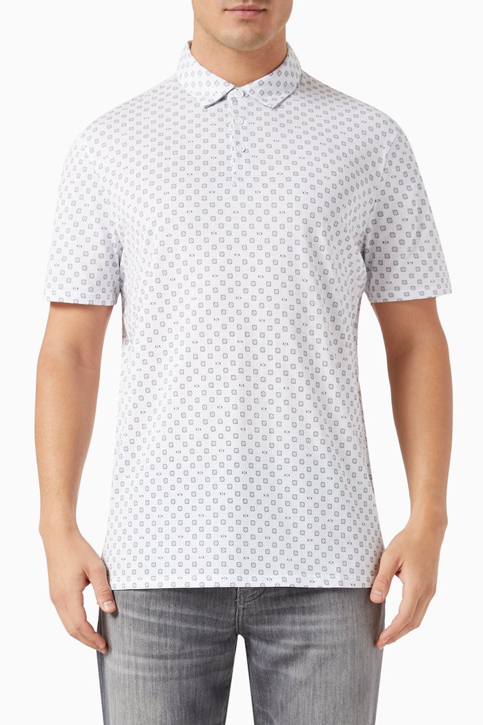

Digital Desert Polo Shirt in Cotton, White