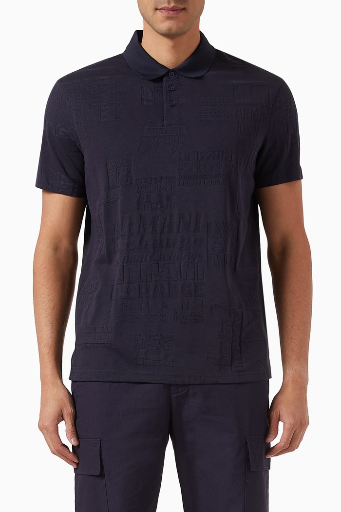 

Digital Desert Polo Shirt in Cotton, Blue
