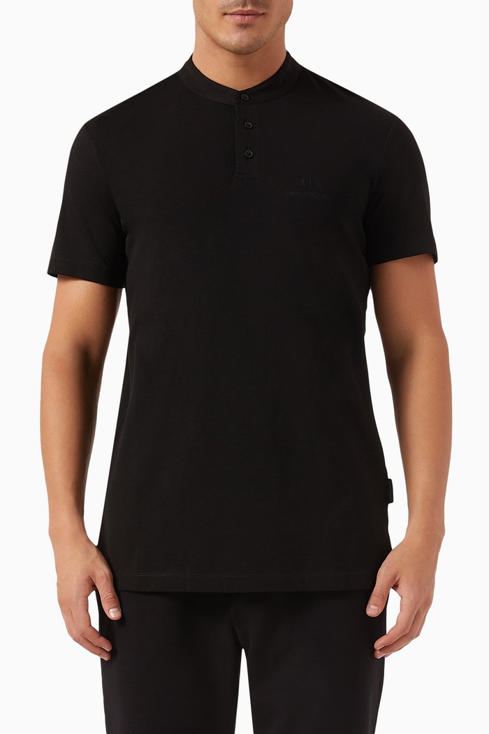 

Digital Desert Polo Shirt in Cotton-piqué, Black