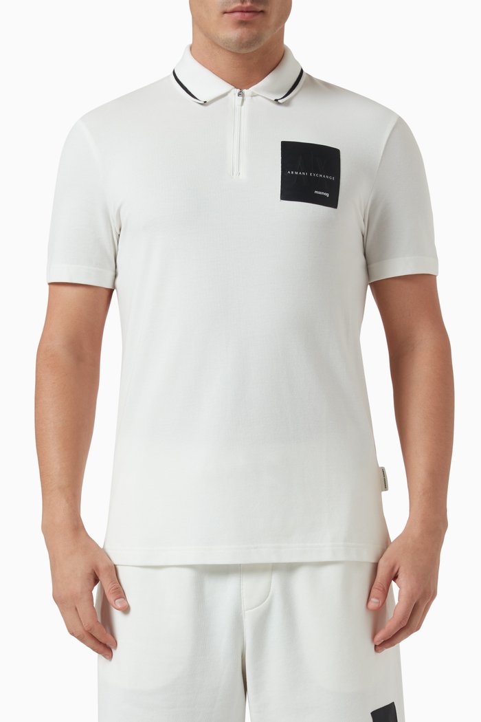 

Mixmag Logo Polo Shirt in Cotton, White