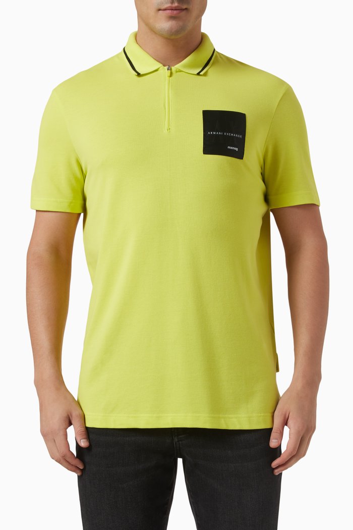 

Mixmag Logo Polo Shirt in Cotton, Yellow