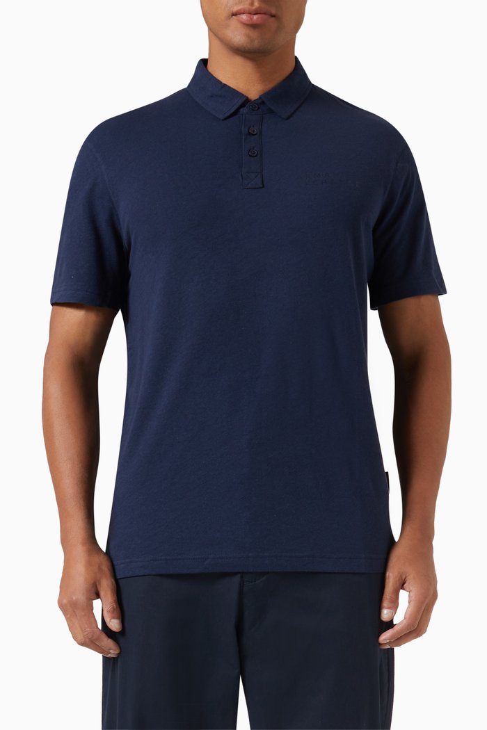 

Meta Nature Polo Shirt in Cotton, Blue