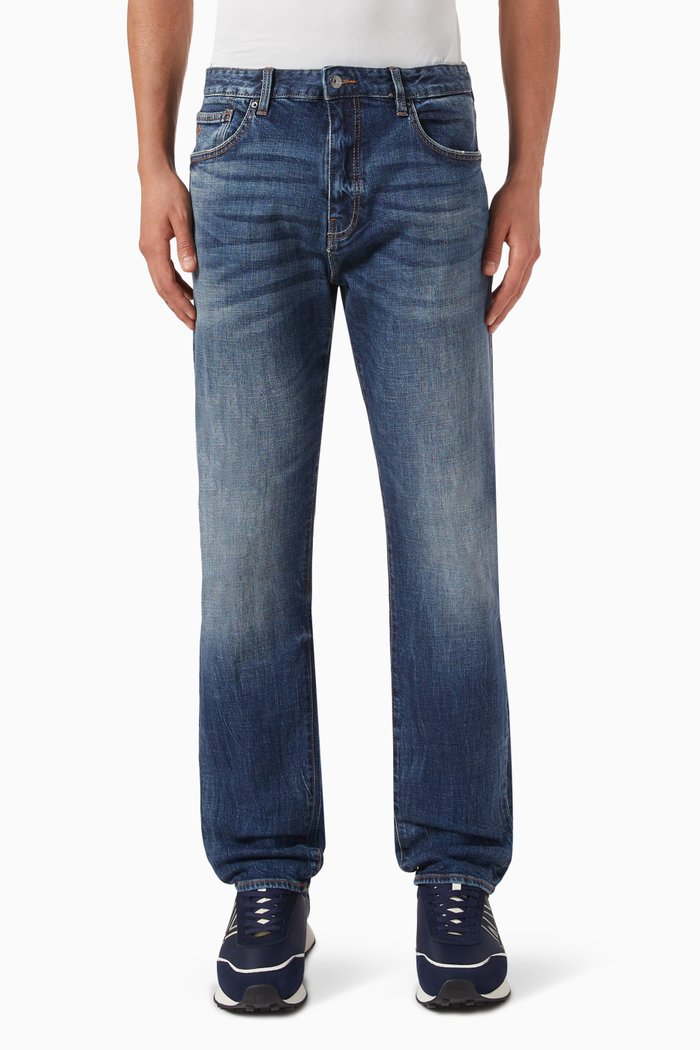 

Slim Fit J13 Jeans in Cotton-denim, Blue