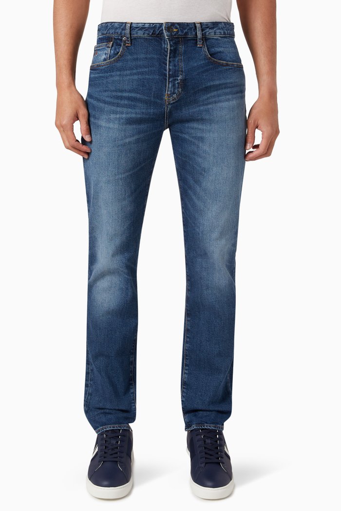 

Slim Fit J13 Jeans in Cotton-denim, Blue