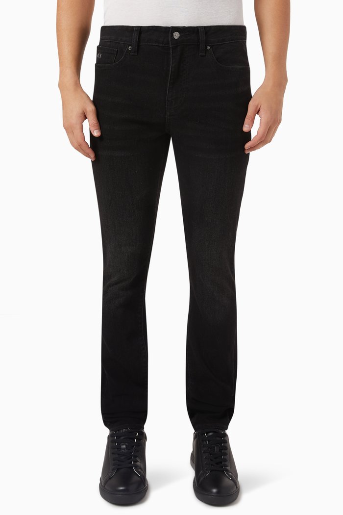 

Skinny Fit J14 Jeans in Cotton-denim, Grey