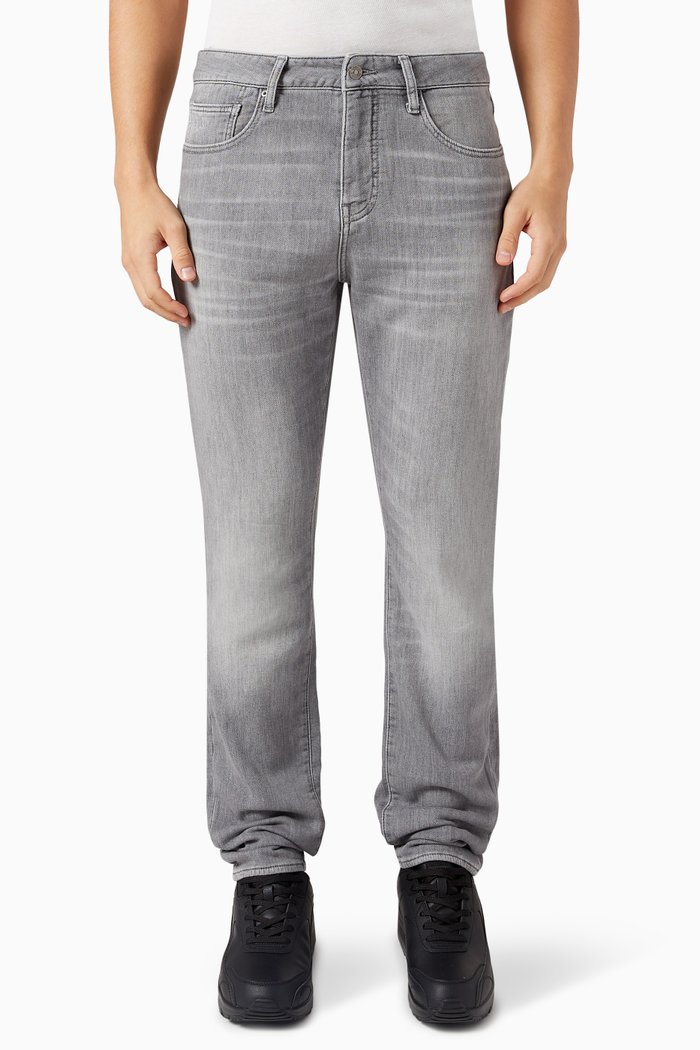 J14 Skinny Fit Jeans in Cotton-denim, Grey