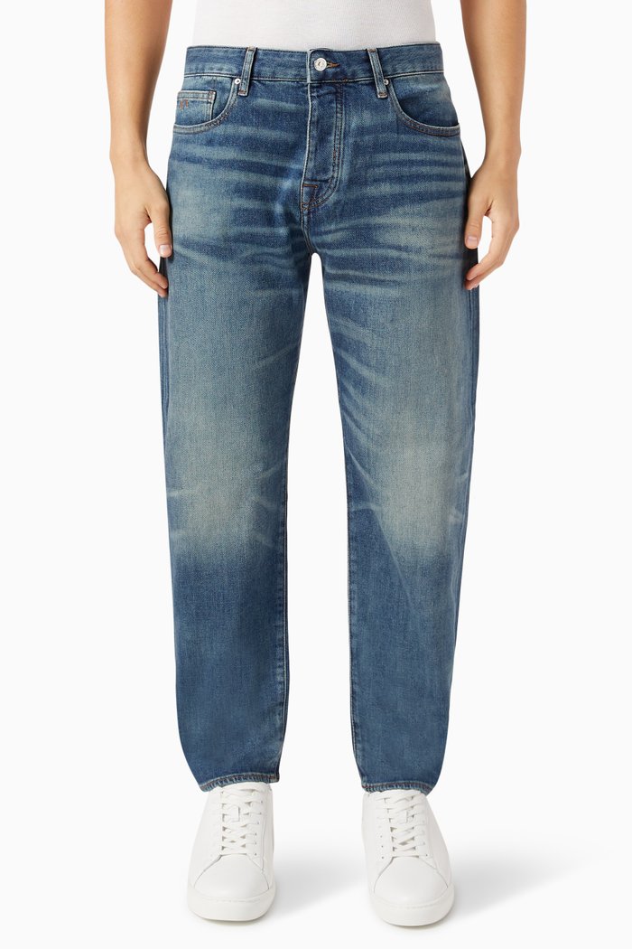 

J71 Carrot Fit Jeans in Cotton-denim, Blue