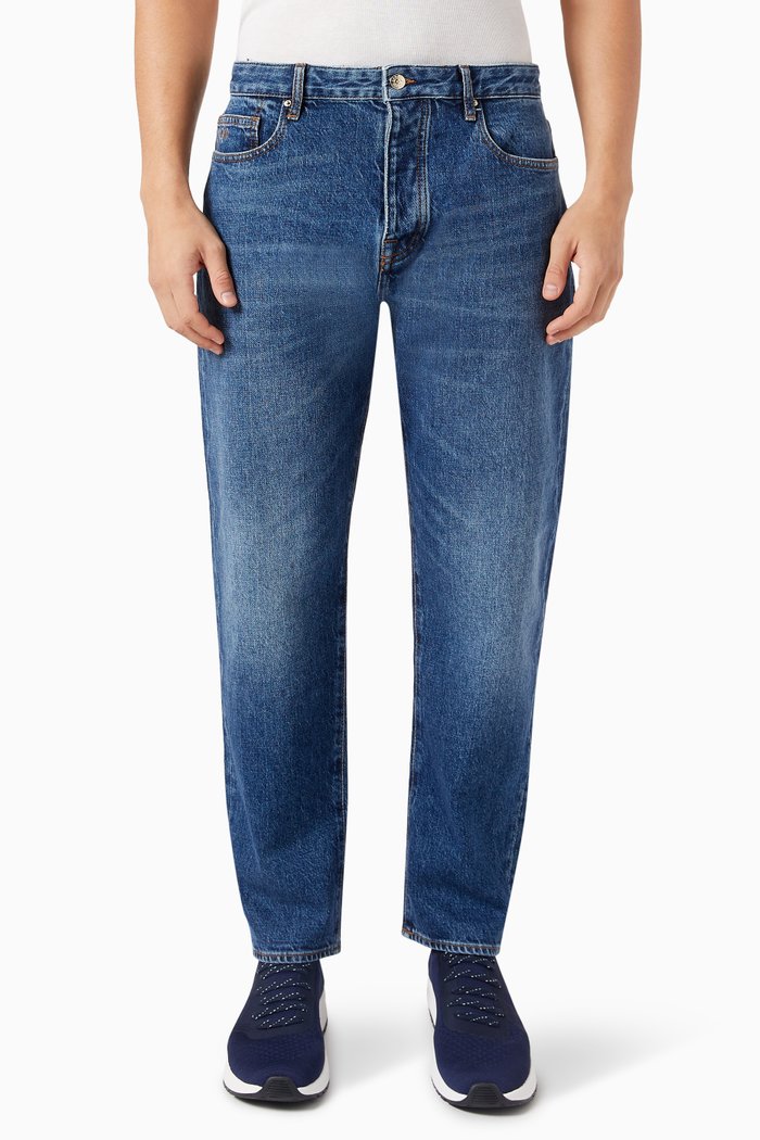 

J71 Carrot Fit Jeans in Cotton-denim, Blue