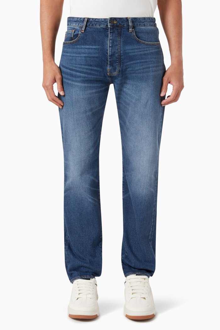 

Straight Fit J88 Jeans in Cotton-denim, Blue
