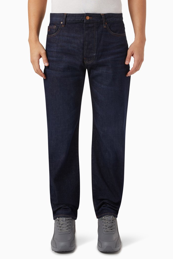 Straight Fit J88 Jeans in Cotton-denim, Blue