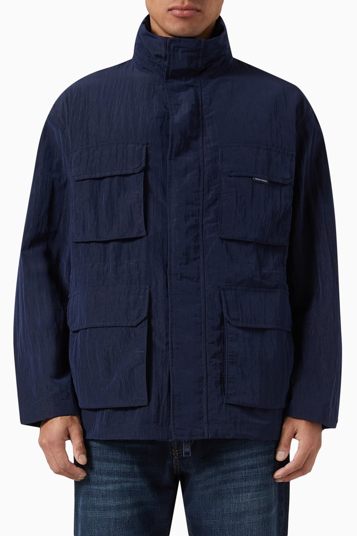 

Digital Desert Coat in Crinkle Nylon, Blue