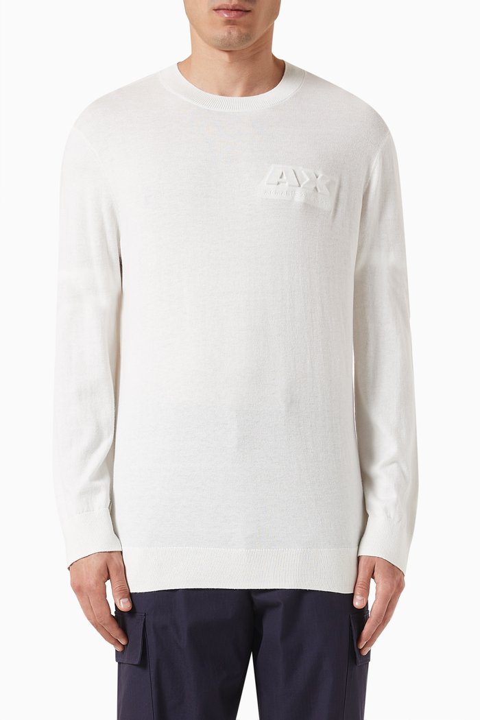

Digital Desert Logo Sweater in Cotton-blend, White