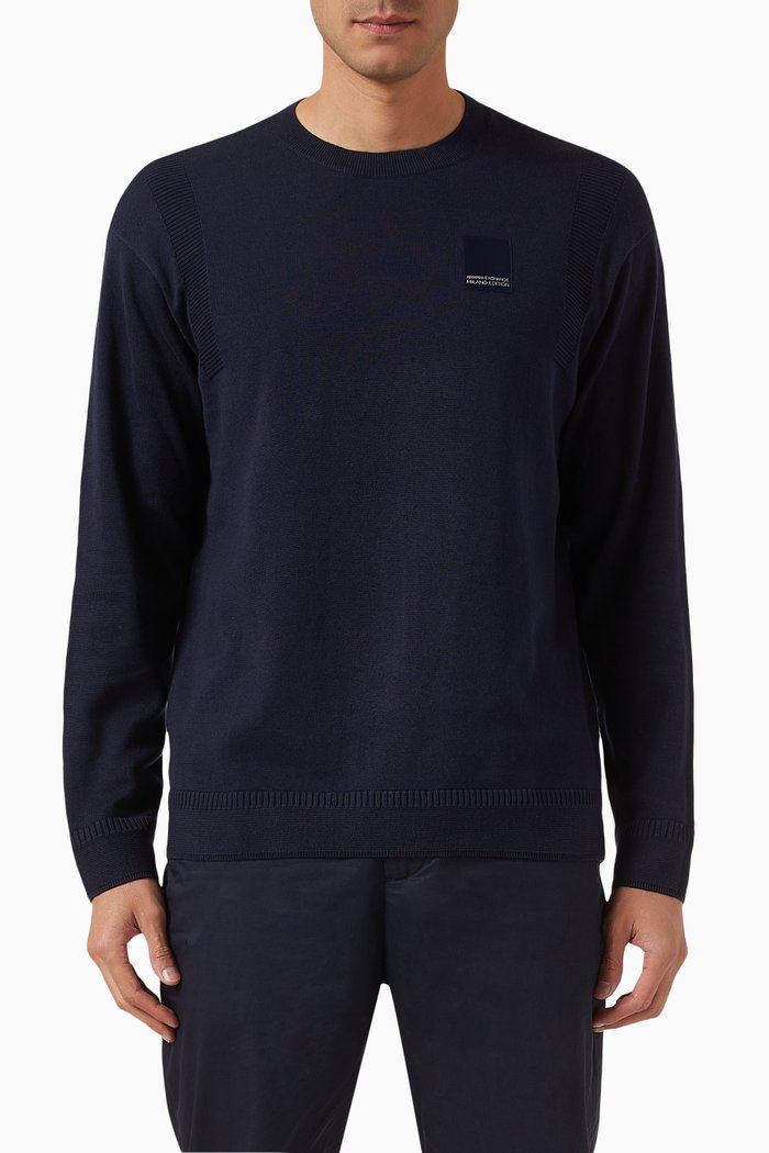 

Milano Edition Crewneck Sweater in Cotton-knit, Blue